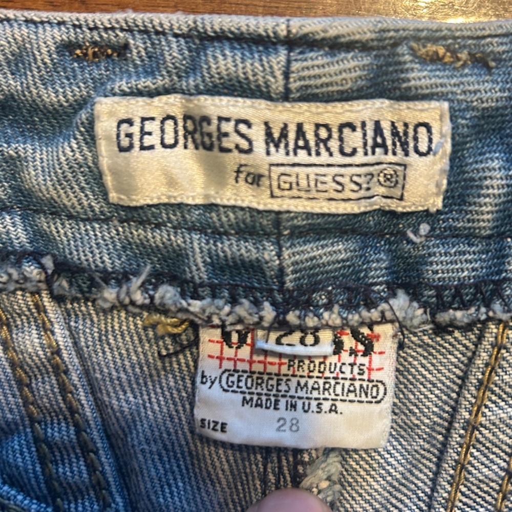 Rare Vintage Guess Jean Sz 28 Med Wash High Rise Tapered Leg Jeans USA - Picture 8 of 10